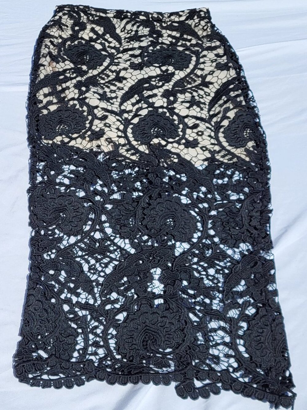 Stone Cold Fox Skirt Women's 1 Black Embroidered Lace Midi Whimsigoth